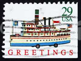 Postage stamp USA 1992 Ship Toy, Christmas