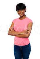 African teen posing with crossed arms