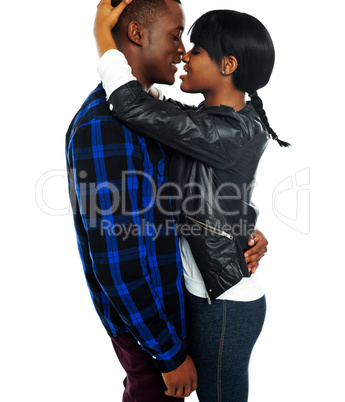 Romantic african couple making love