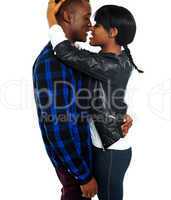 Romantic african couple making love