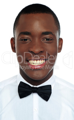 Closeup portrait of handsome african guy