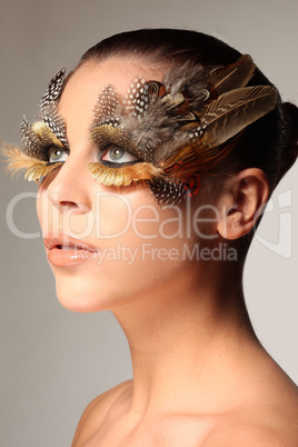 Decorative feather make-up like the wing of a bird