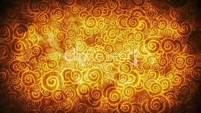 orange curles ornatment and noise loop background