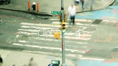 crosswalk time lapse. Manhattan, New York