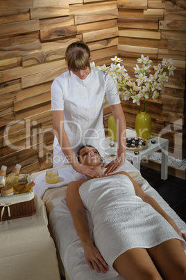 Massage treatment woman at luxury spa