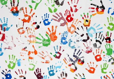 colored hand prints