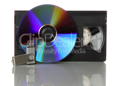 videotape with cd and usb stick