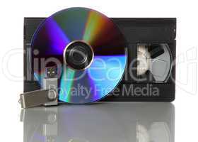 videotape with cd and usb stick