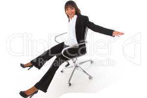 businesswoman on a chair