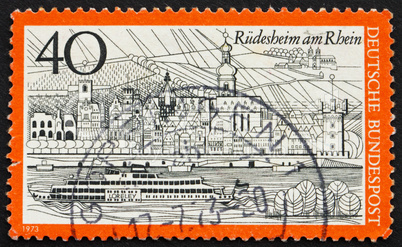 Postage stamp Germany 1973 Rudesheim am Rhein, Germany