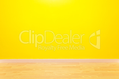 yellow wall and parquet in the apartments