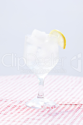 cocktail with ice and  lemon