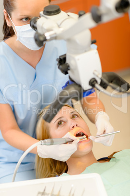 Woman dental surgery in clinic