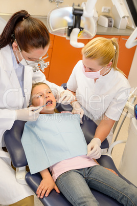 Child dental checkup at stomatology clinic