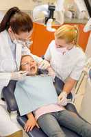 Child dental checkup at stomatology clinic