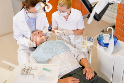 Male patient at dental checkup