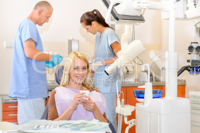 Smiling patient at dentist surgery