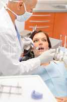 Scared patient at dentist office