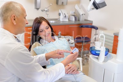 Woman visit dentist orthodontic surgery