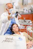 Woman patient at dentist surgery