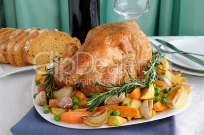 Roasted Chicken with Vegetablesa