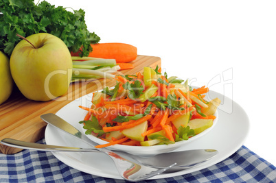 Apple and carrot salad with green onions