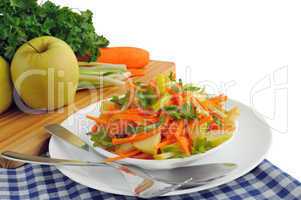 Apple and carrot salad with green onions