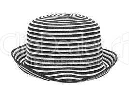 black and white striped hat