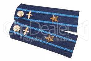 Shoulder straps of russian army on white background