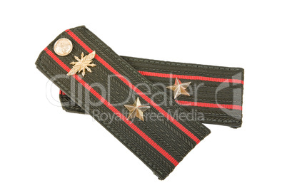 Shoulder straps of russian army on white background