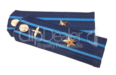 Shoulder straps of russian army on white background