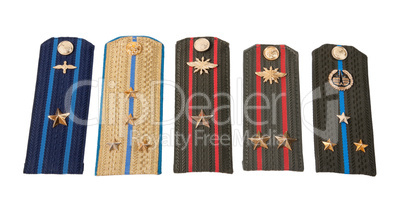 Shoulder straps of russian army on white background