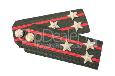 Shoulder straps of russian army on white background