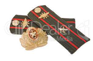 Shoulder straps of russian army on white background