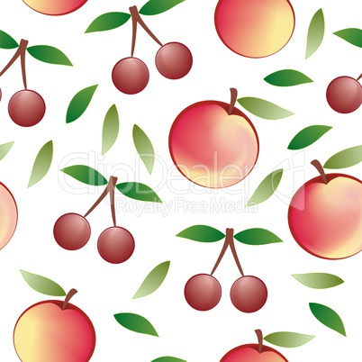 apple and cherry - seamless pattern and abstract nature background