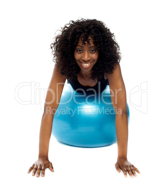 Fit african woman exercising