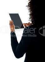 Cropped image of a woman using wireless pc