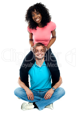 Playful couple having fun