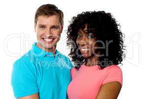 Happy young couple smiling