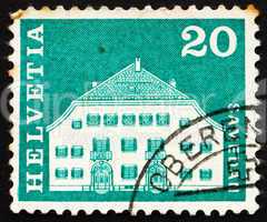 Postage stamp Switzerland 1968 Planta House, Samedan, Switzerlan