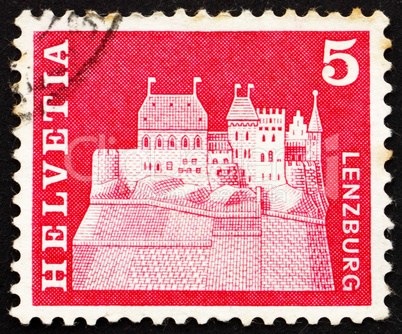 Postage stamp Switzerland 1968 Lenzburg Castle, Aargau, Switzerl