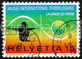 Postage stamp Switzerland 1973 Man and Time, International Clock