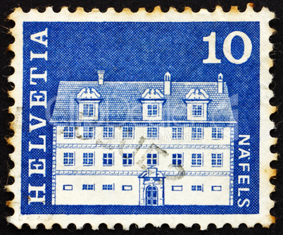 Postage stamp Switzerland 1968 Freuler Mansion, Nafels, Switzerl