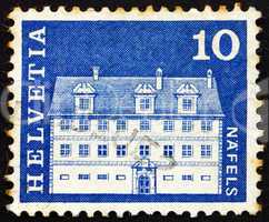 Postage stamp Switzerland 1968 Freuler Mansion, Nafels, Switzerl