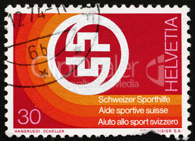 Postage stamp Switzerland 1974 Swiss Sports Foundation Emblem