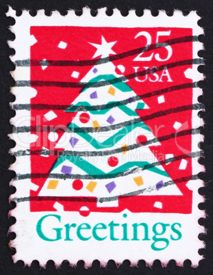 Postage stamp USA 1990 Christmas Tree