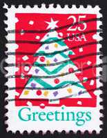 Postage stamp USA 1990 Christmas Tree