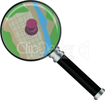 Magnifying Glass and Map