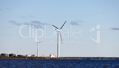 Wind Generator on Shore Sea