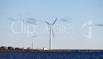 Wind Generator on Shore Sea